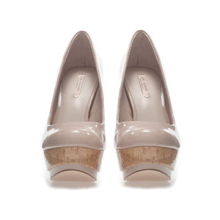 Nude zara synthetic patent leather