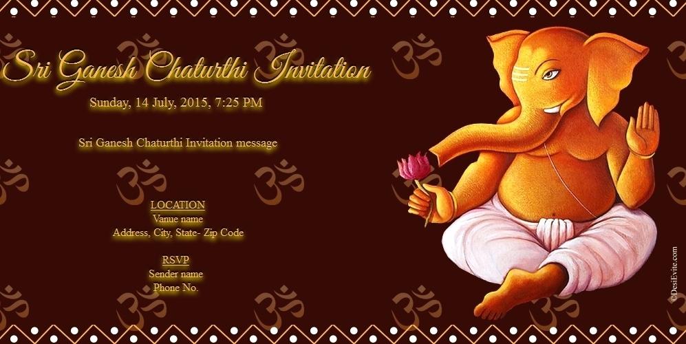 Happy Ganesh Chaturthi 2018 Invitation Messages Card Formats And