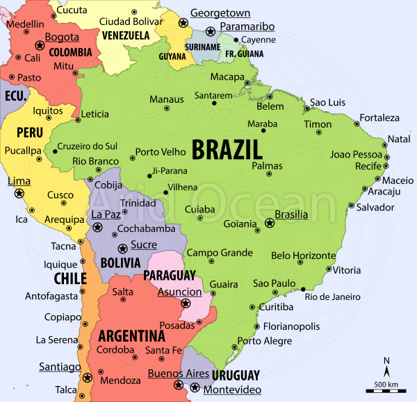 Brazil Map In English Brazil Map In English
