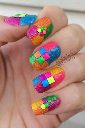 neon nail nails bright pretty texture
