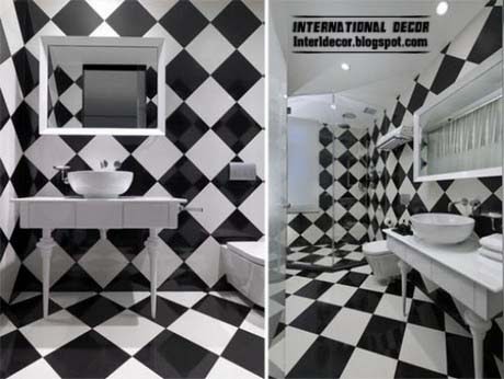 black and white tiles for bathroom and toilet, black tiles