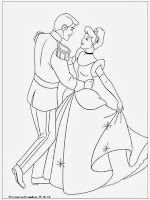 Mewarnai Gambar Cinderella Dan Pangeran Berdansa