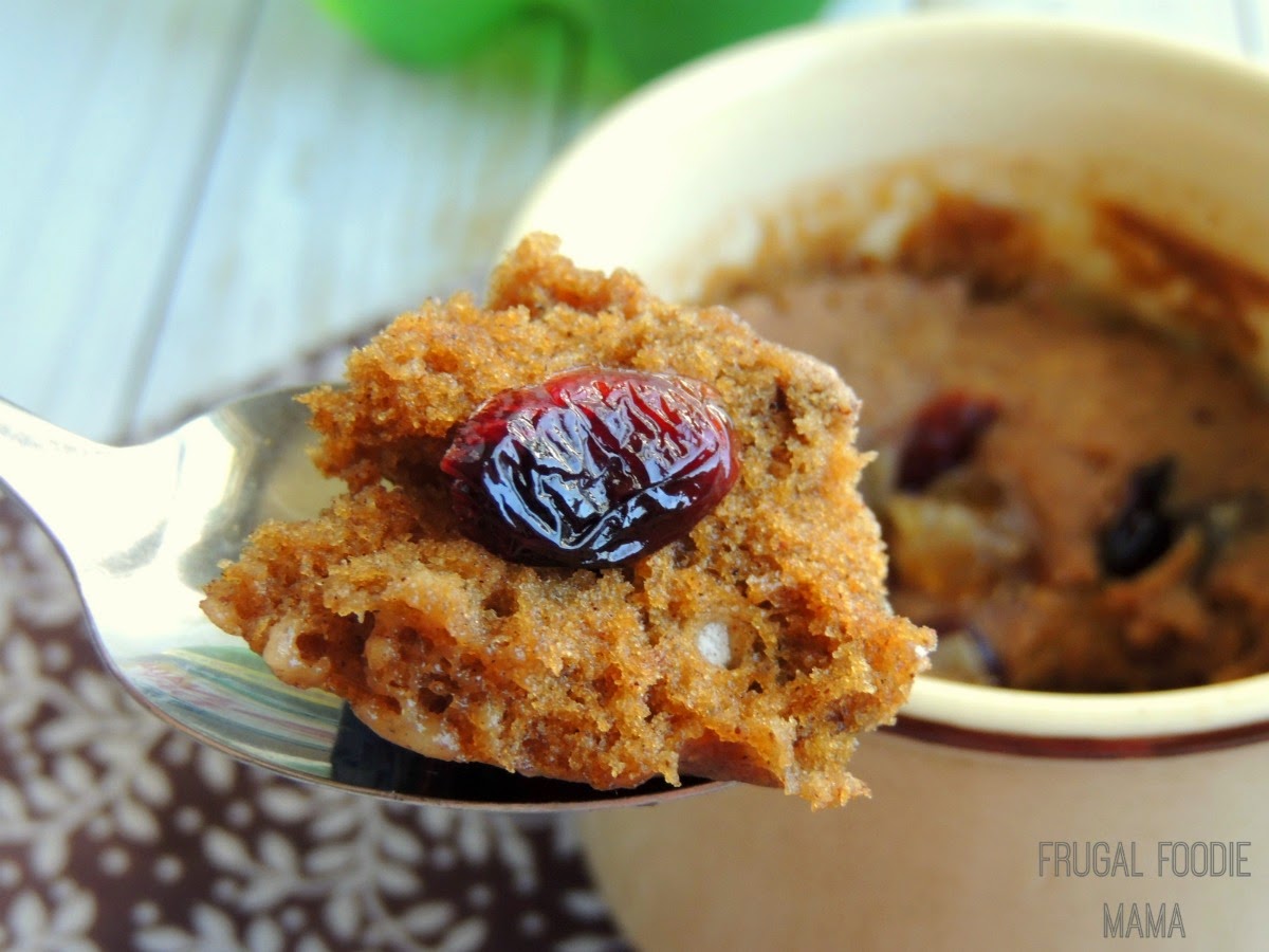 Frugal Foodie Mama Cranberry Gingerbread Mug Cake {Made With Canada