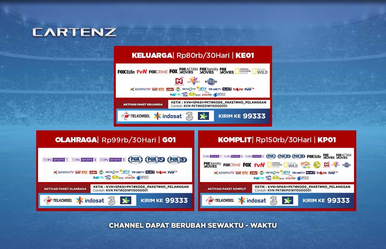 BROSUR KVISION BROMO (C BAND) DAN CARTENZ (KU BAND) EDISI