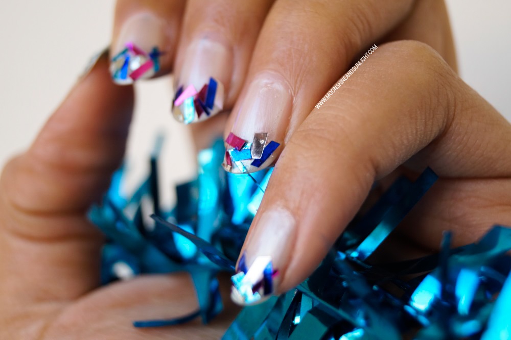 Tinsel Nails for New Years! Tutorial Indian Fashion and Lifestyle