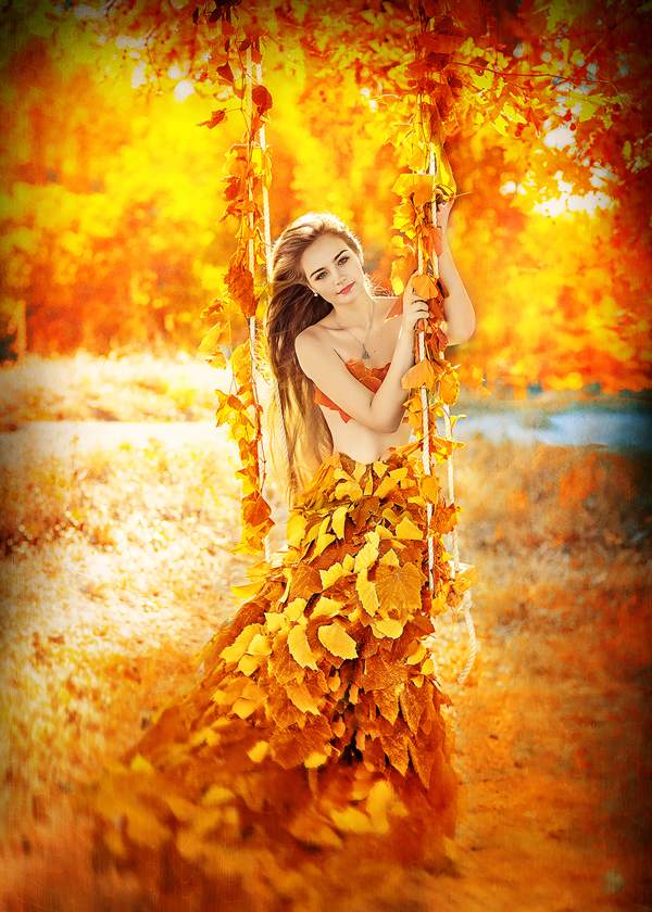 Фото Женщина Осень Красивые