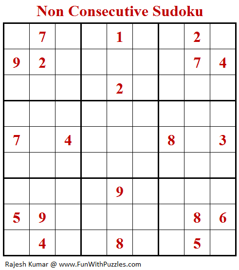 Non Consecutive Sudoku Puzzle (Fun With Sudoku #333)