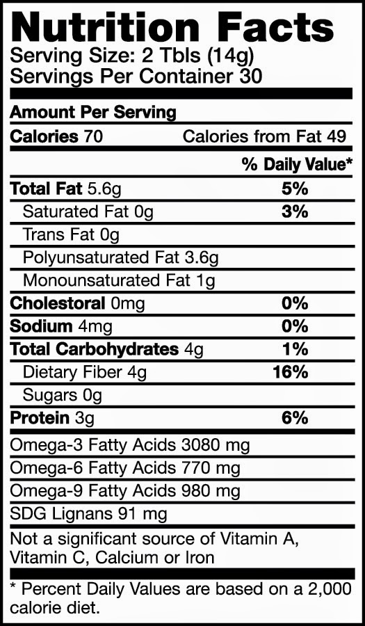Flaxseed Meal Nutrition Data at John Speier blog