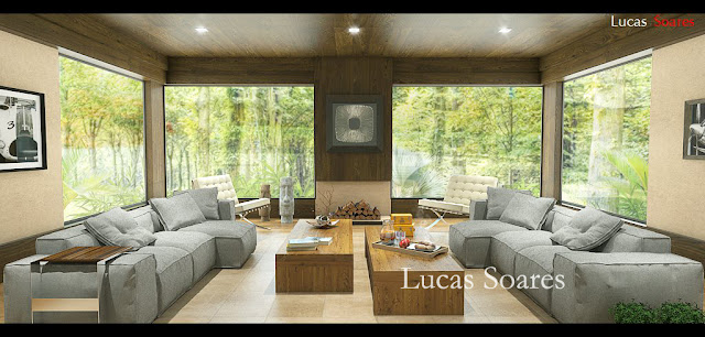 sketchup model living room #4 - vray render
