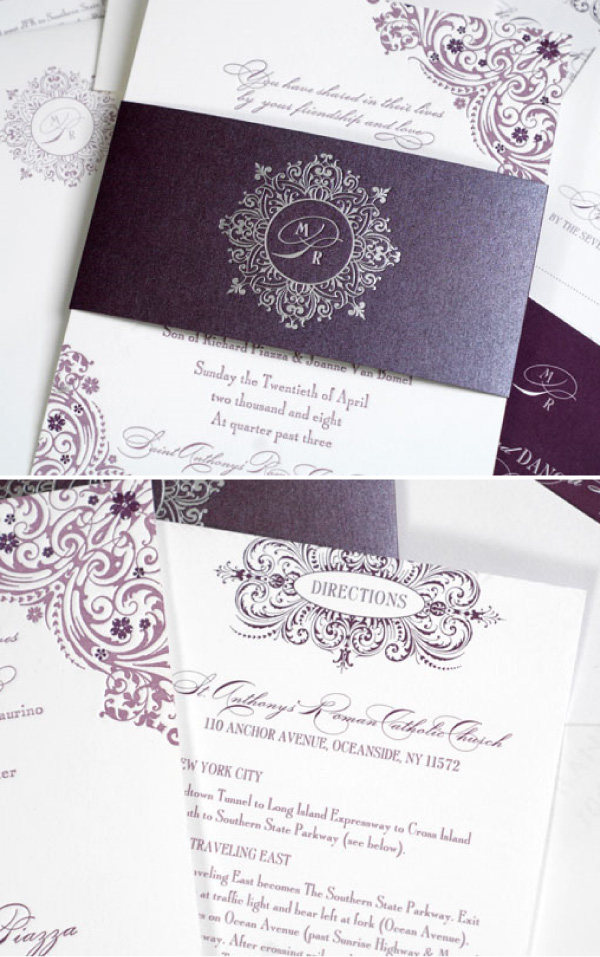 wedding invitations and baby shower invitations share: How to Design Purple Wedding Invitations