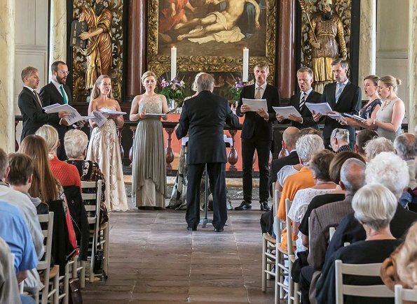 Queen Margrethe and Princess Benedikte at a church concert directed by conductor Bo Holten, performed by Musica Ficta