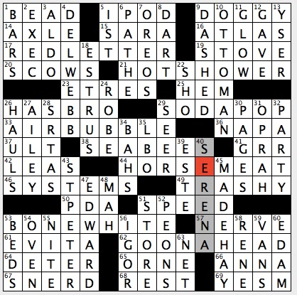 0919-17 NY Times Crossword Answers 19 Sep 17, Tuesday 