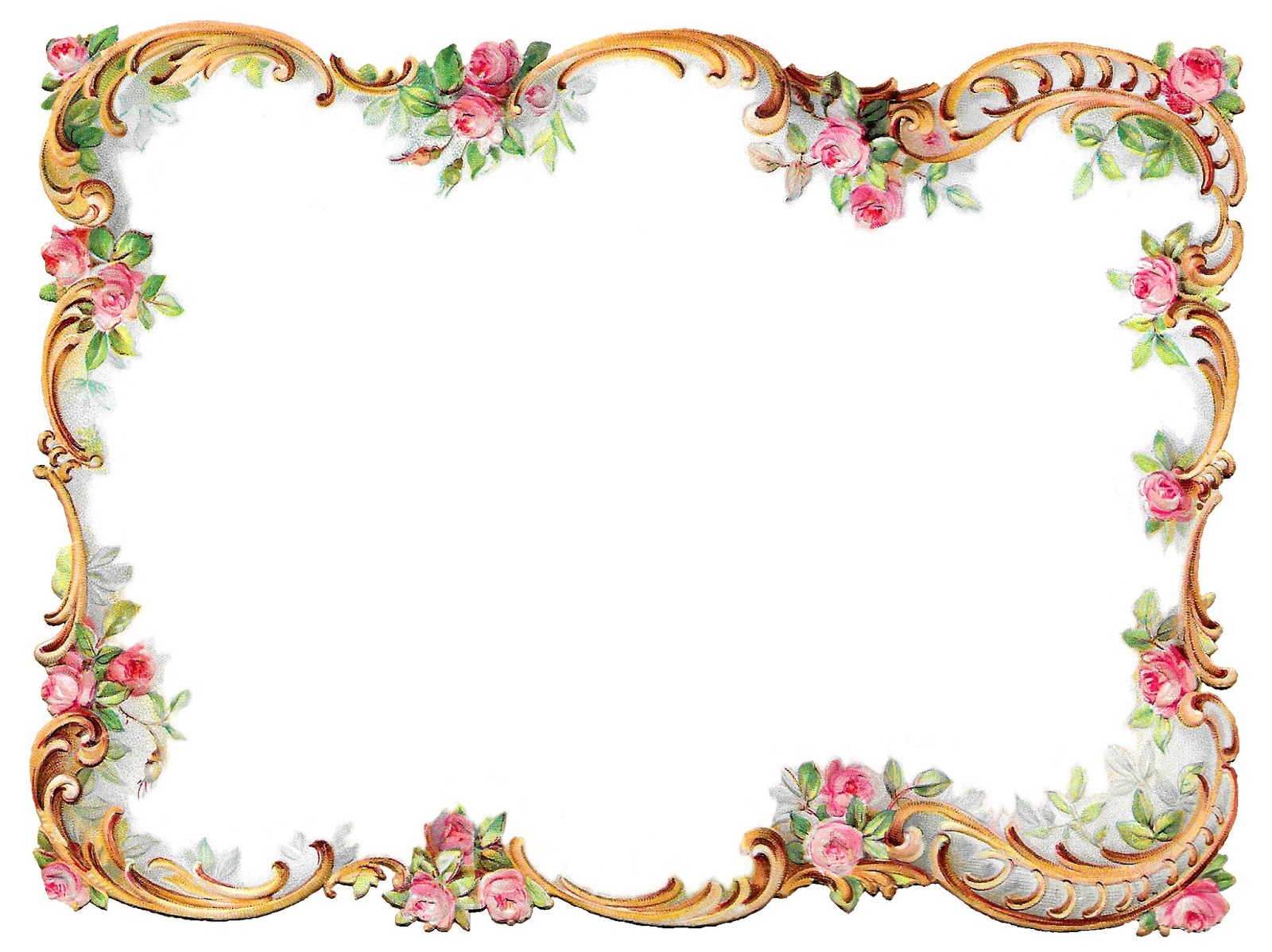 Antique Images: Royalty Free Flower Frame Pink Rose Shabby Chic