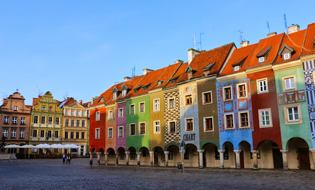 Casas coloridas, em Poznan.