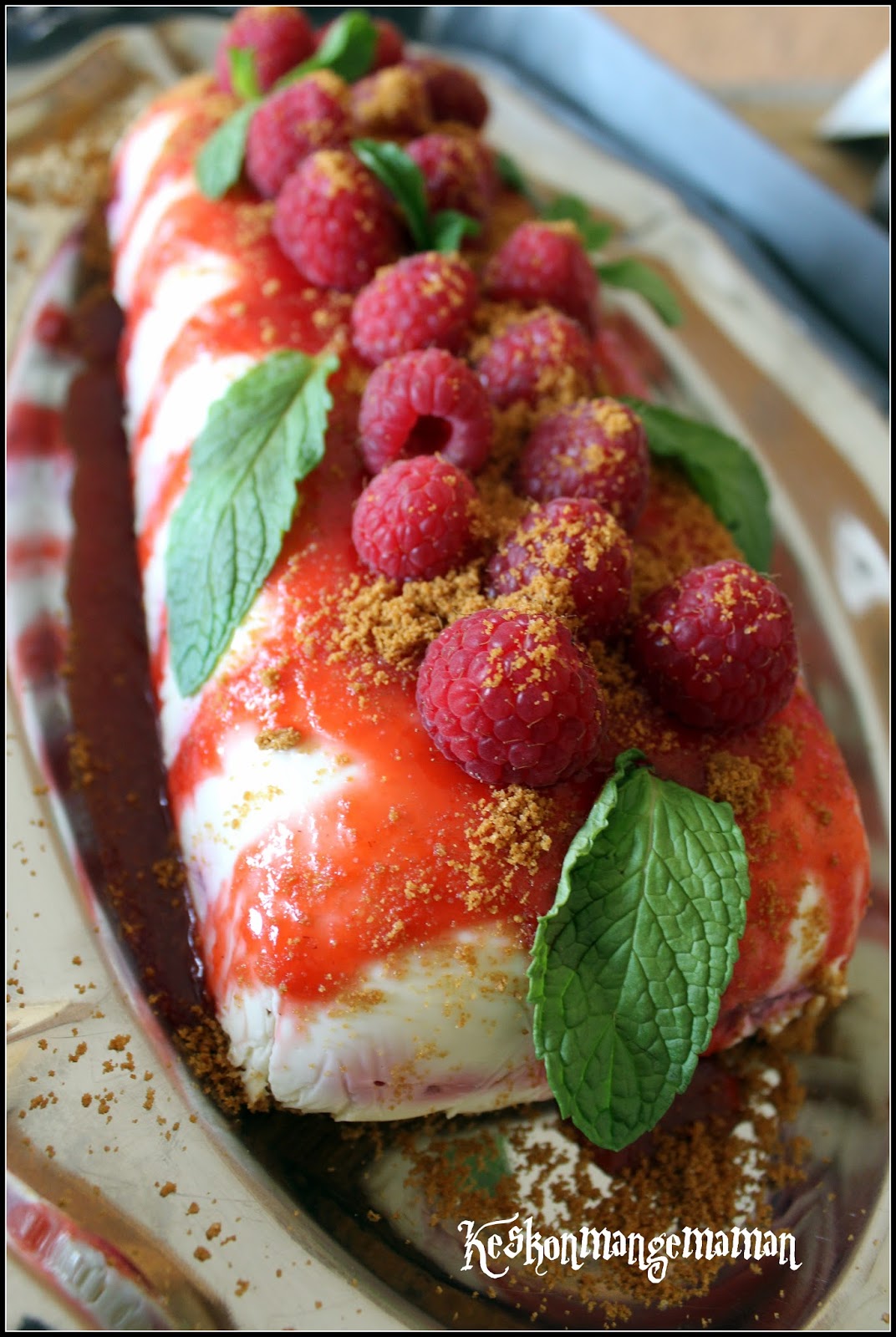 Keskonmangemaman? Terrine de framboises au chocolat blanc