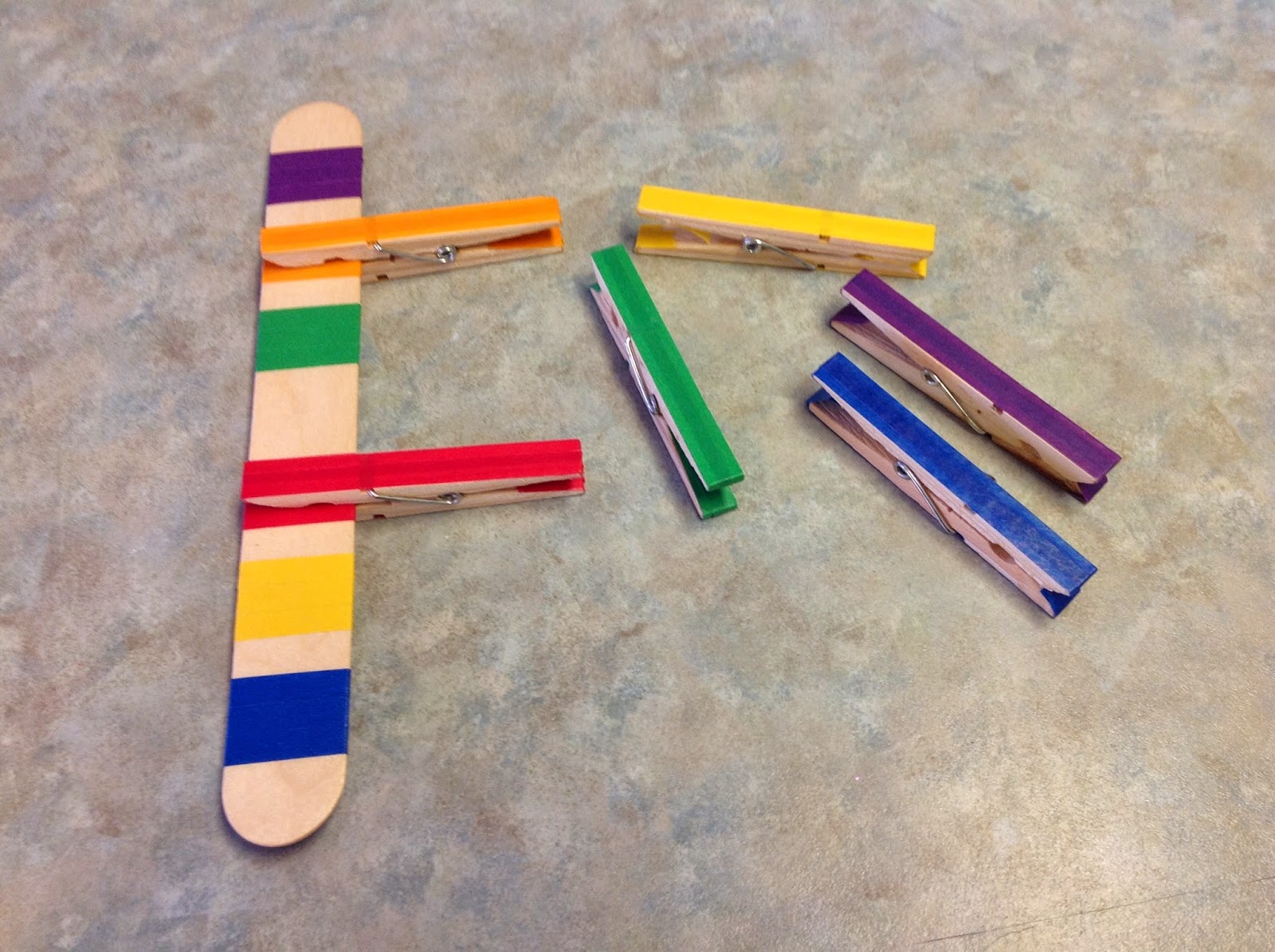 Color Matching: Clothespins and Popsicle Sticks