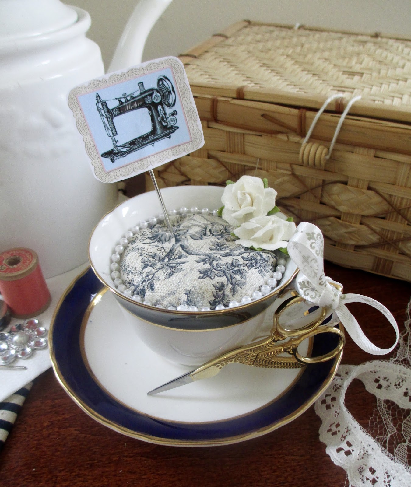 PennyWise Tea Cup Pin Cushion DIY gift for Mom