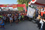 Dalam Rangka Peringati HUT RI Ke-73, Personil Polres Deli Serdang Ramaikan Lomba Maraton 10K Di Kab. Deli Serdang