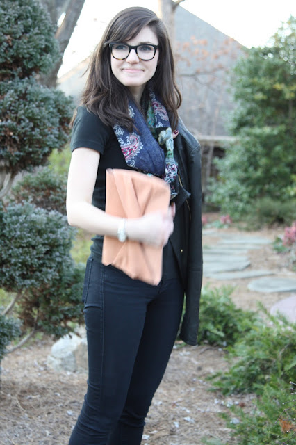 2017, winter, spring, scarf, leather, OOTD, 