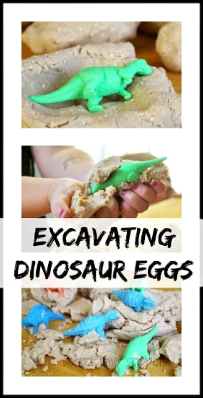 playdough dinosaur eggs excavation activity