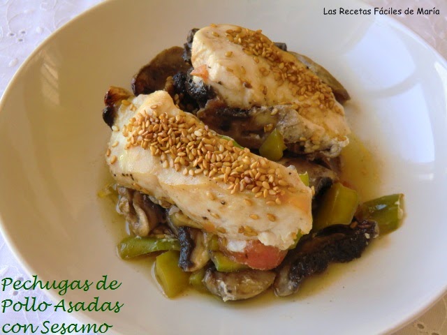 Pechugas asadas con sésamo