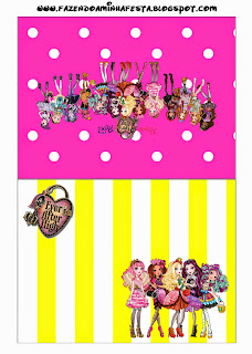 Ever After High Amarillo y Rosa: Etiquetas para Candy Bar para Imprimir Gratis. Etiquetas de Ever After High Amarillo y Rosa para imprimir gratis.