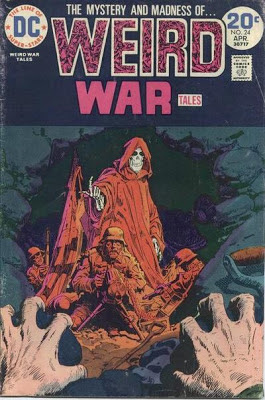 Weird War Tales #24, clawing hands are met by the beckoning finger of death