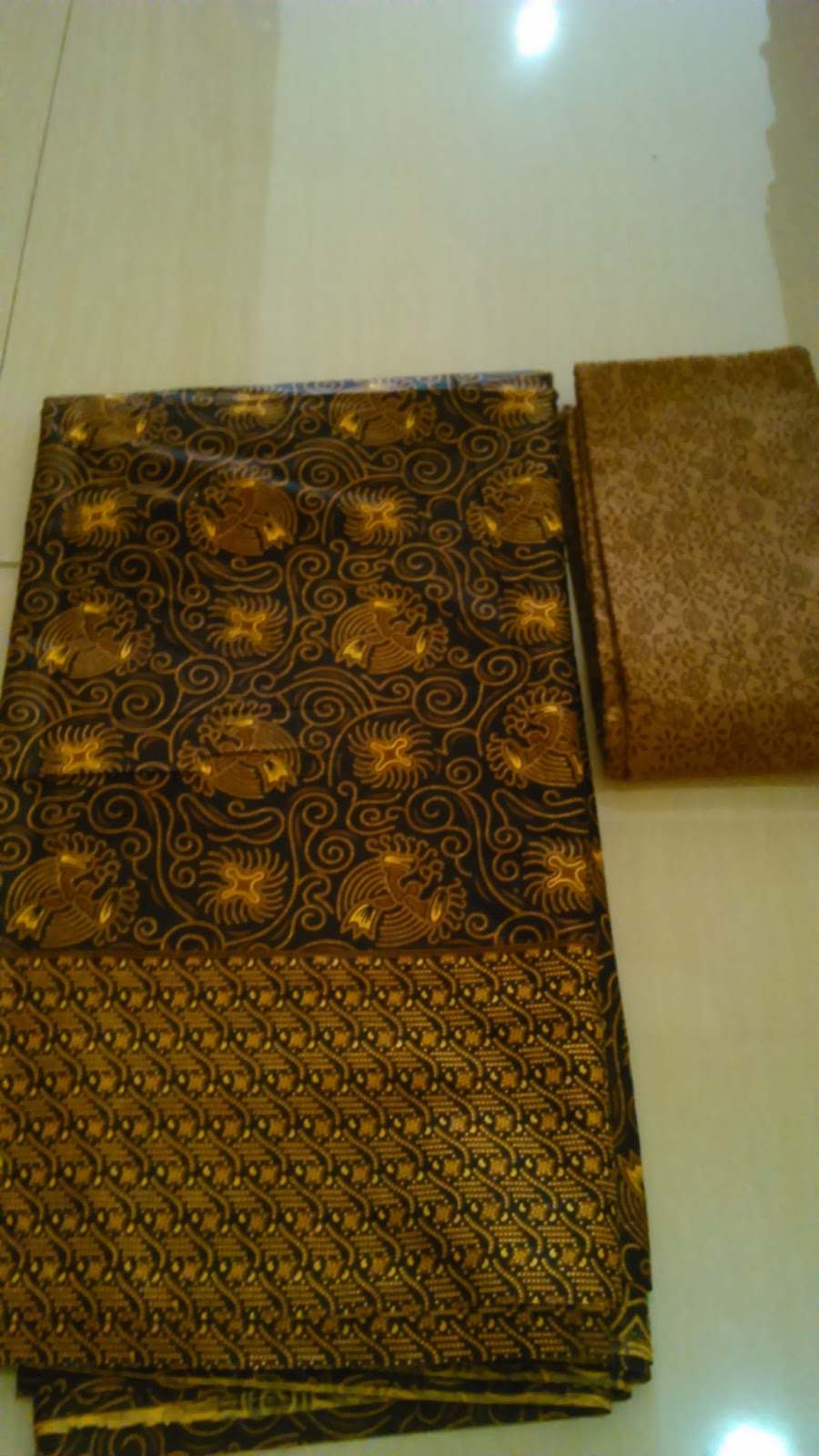 Dnis_Butik Kain batik printing warna coklat berbagai motif