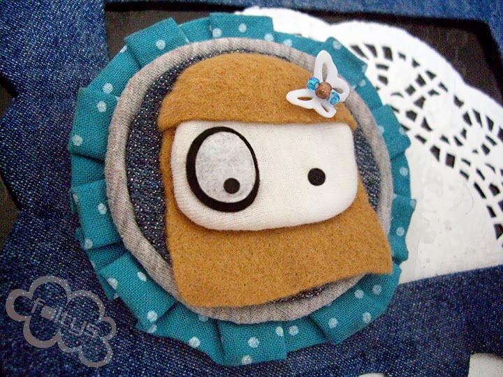 broche original foltys vs polka dots:blue (100% handmade with ?)