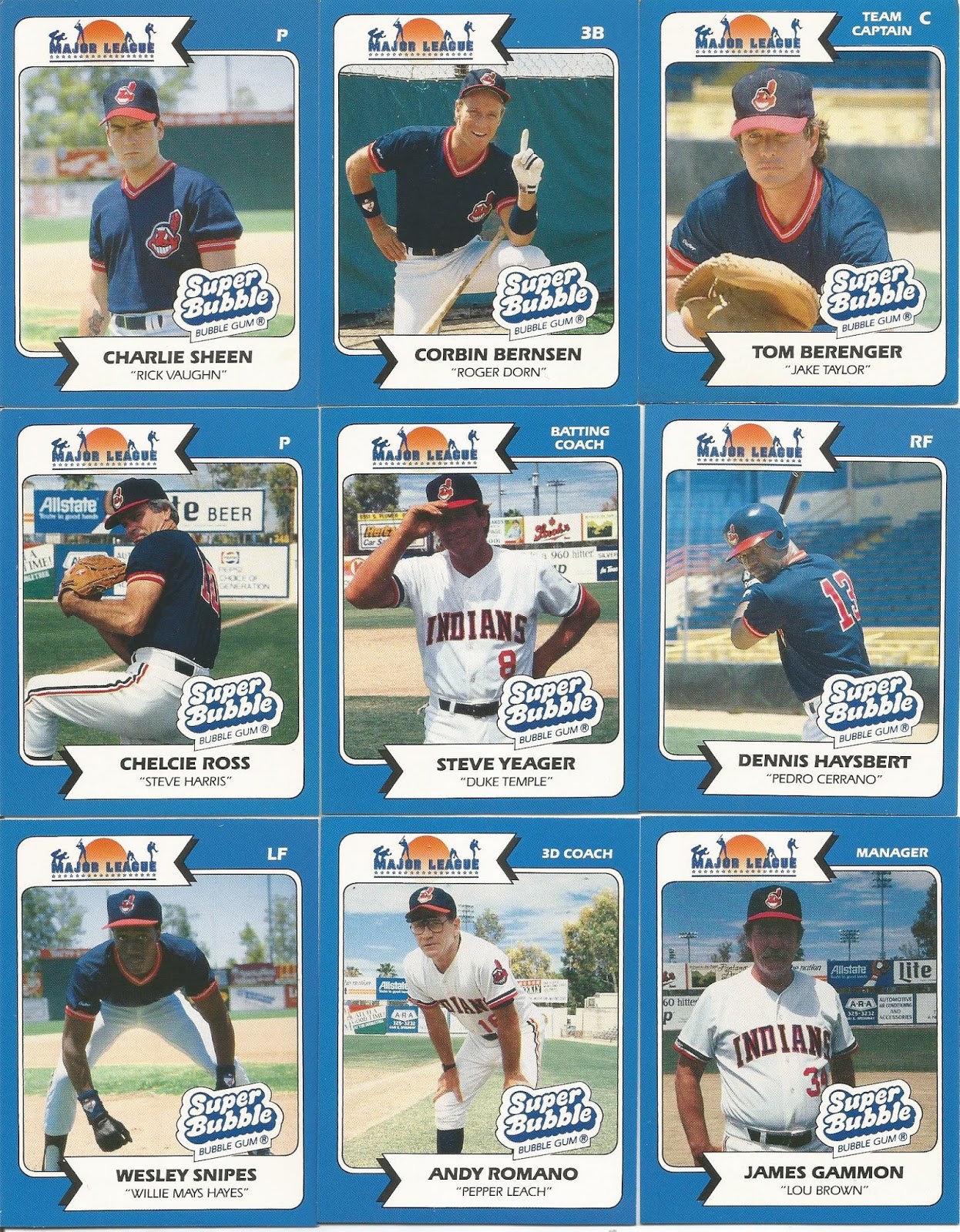 Cleveland Baseball Cards 1989 Major League Movie cards NOW IN MY PC!!