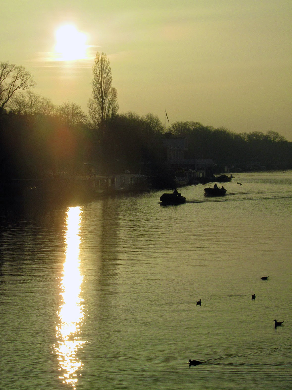 sunrise over the river Amstel