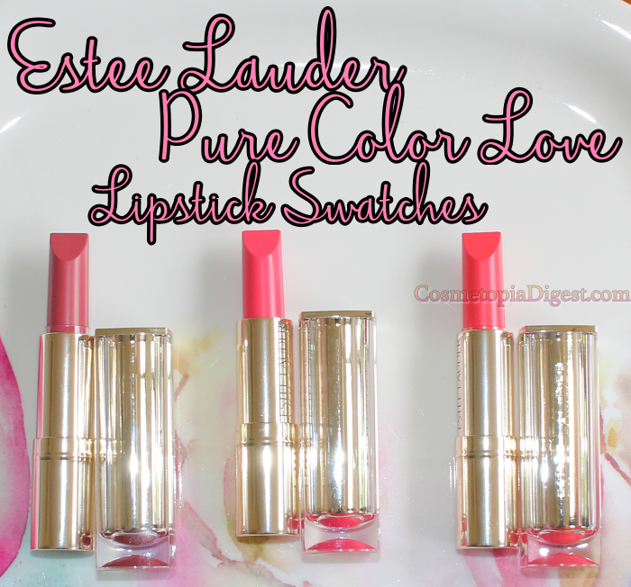  Review, swatches, and demo of the Estee Lauder Pure Color Love Lipsticks.
