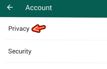 whatsapp privacy setting
