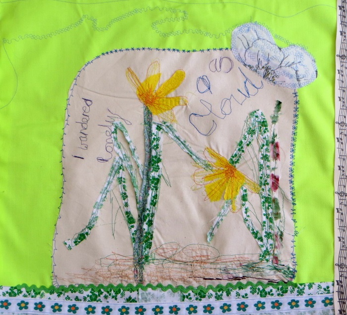 stitched journal project daffodils for february