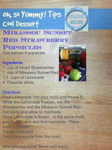 cool moms cool tips Mirassou popsicle red sweetness recipe