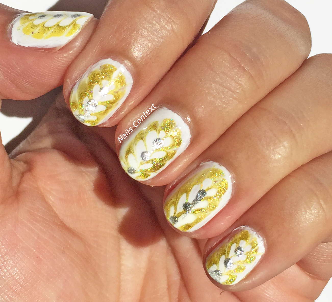 Nails Context Yellow Drag Marble Nails
