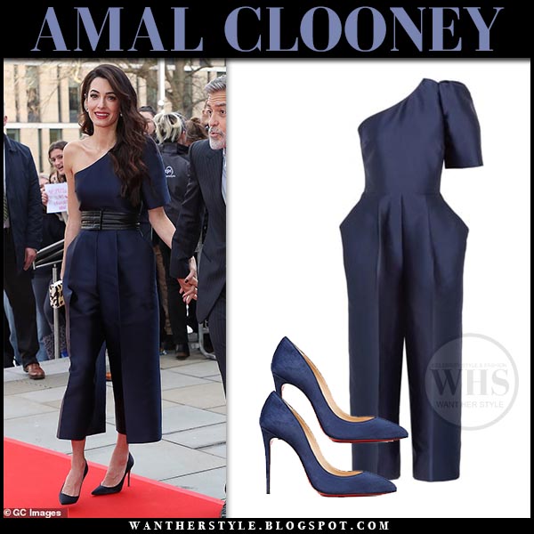 amal clooney white jumpsuit