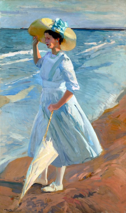 Elena en la Playa de Valencia, Joaquín Sorolla Bastida, Retratos de Joaquín Sorolla, Joaquín Sorolla y Bastida, Joaquín Sorolla, Pintor español, Retratista español, Pintores Valencianos, Elena sorolla, Retratos