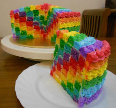 Checkered Rainbow Cake