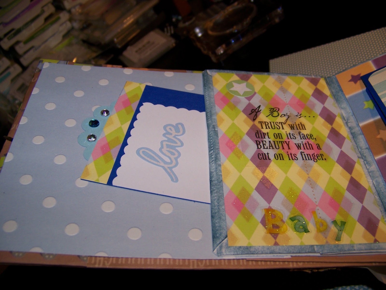 Lorie's Stamping Place Baby Boy Paper Bag Album