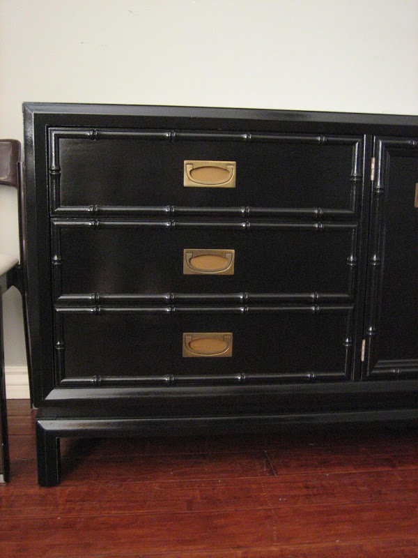 glossy black dresser