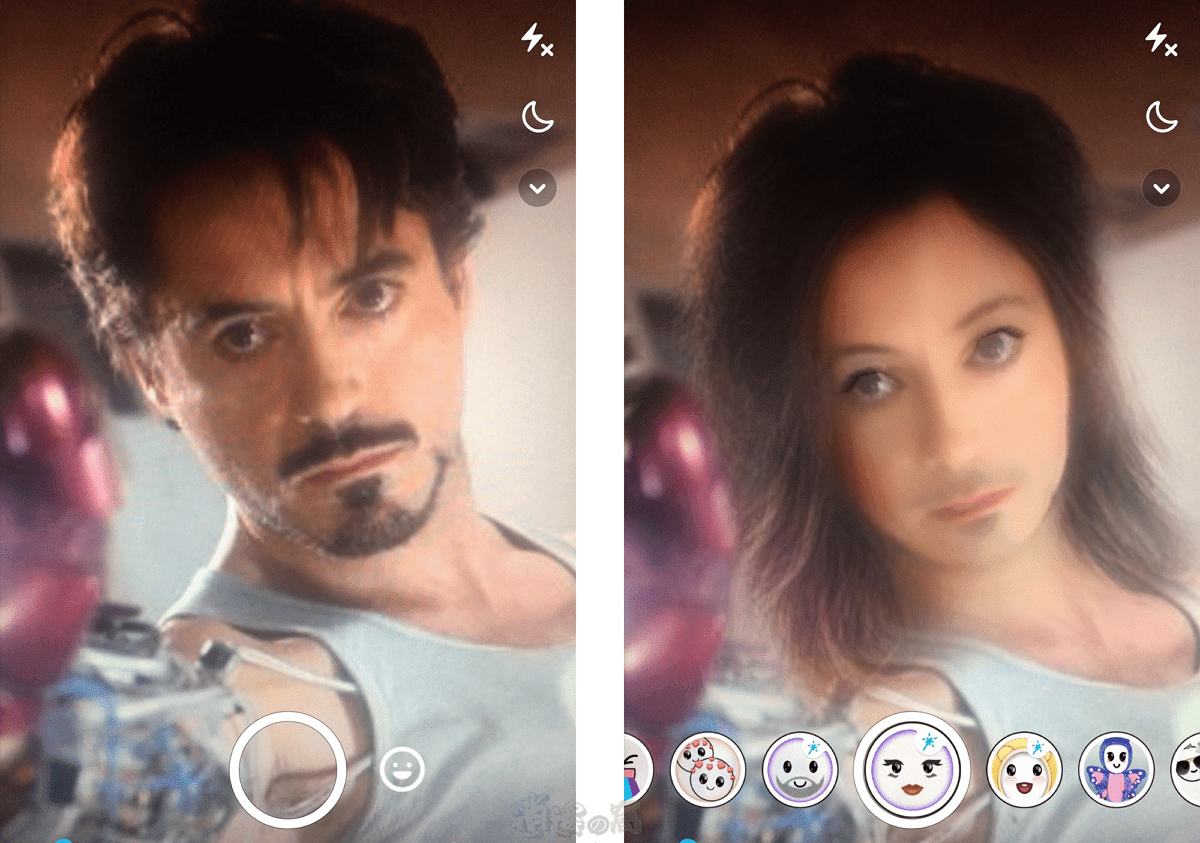 Snapchat 多種拍照濾鏡一秒變男、變女、返老還童