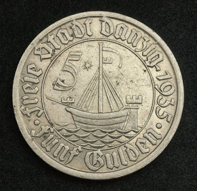 Danzig coins Gdansk 5 Gulden Coin
