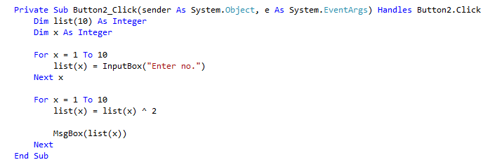 AS Computing Made Easy?: VB Lesson 8: One Dimensional Array