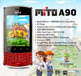 Spesifikasi Mito A90 - Android Murah untuk BBM cuma 500ribuan