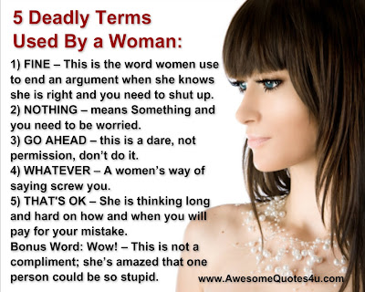 Awesome Quotes: 5 Deadly Terms Used By a Woman