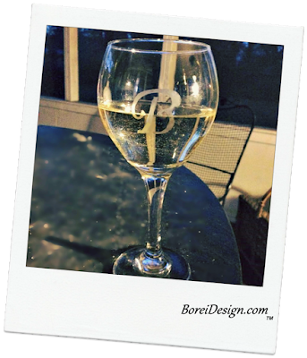 Tutorial DIY: How to make etched monogram wine glasses and etching stencils.