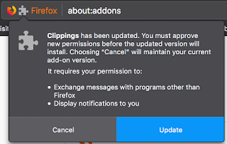 Clippings upgrade permissions popup