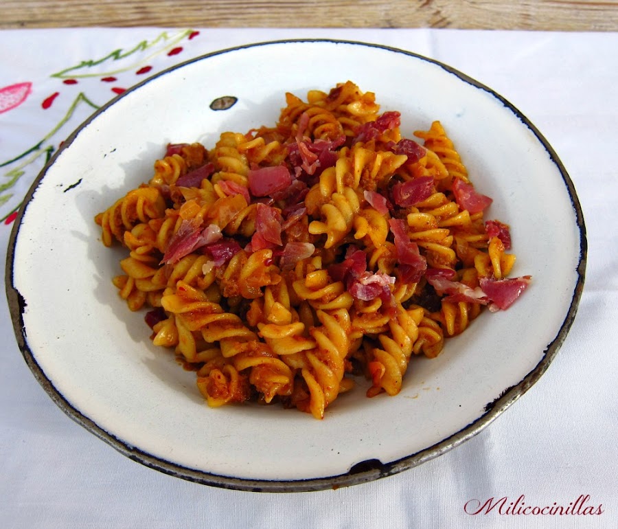 receta-facil-macarrones-sobrasada-jamon-singluten