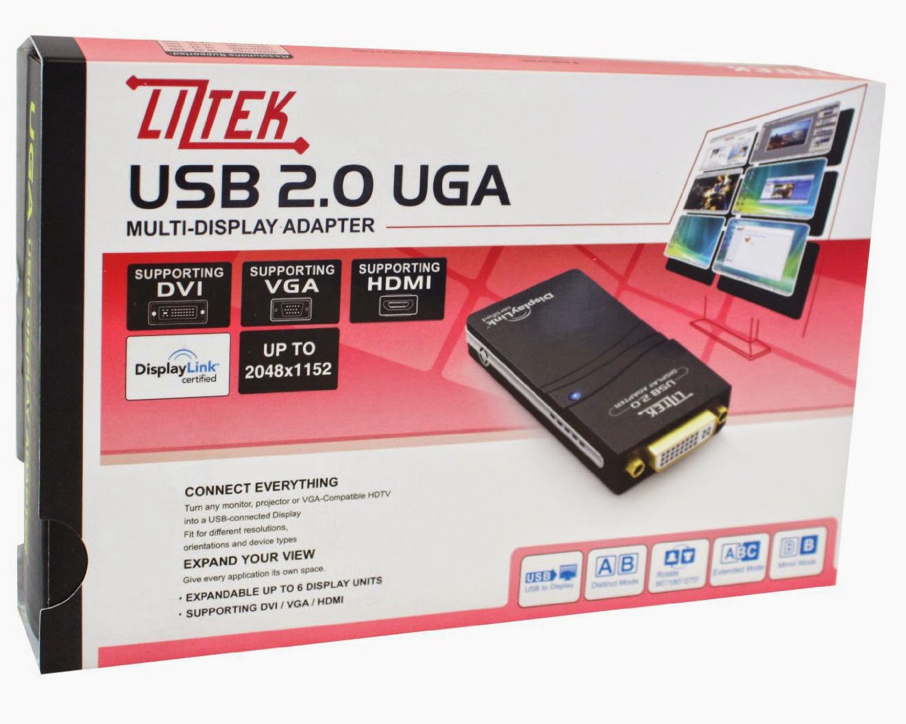Liztek USB 2.0 to VGA/DVI/HDMI VGA / DVI / HDMI Video Graphics Adapter
